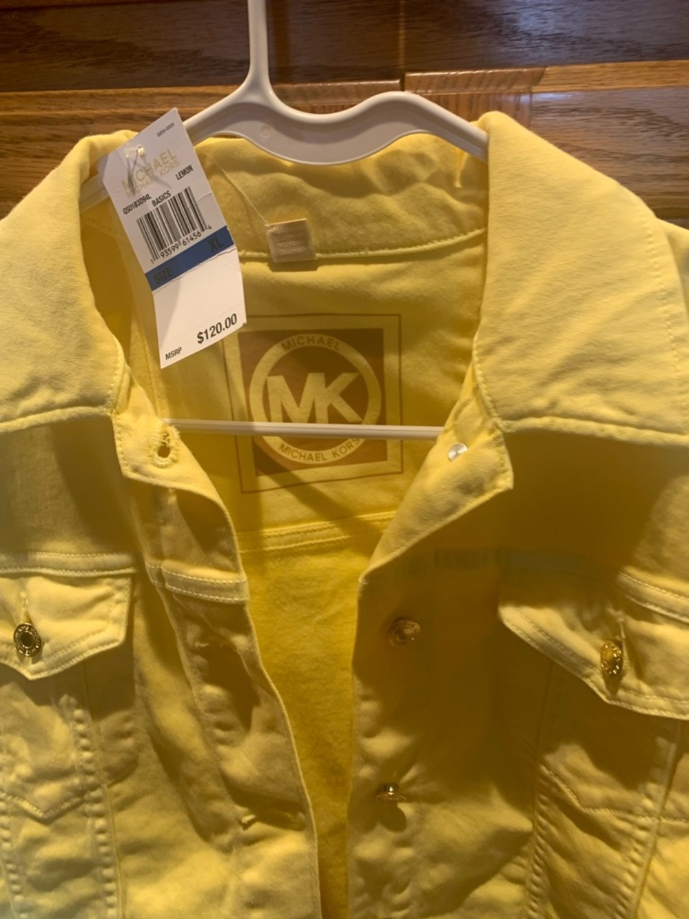 NWT MICHAEL KORS LEMON YELLOW JEAN JACKET XL